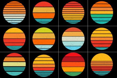 Sunset Retro Vintage Color Palette Graphic by T-Shirt Design Bundle ...