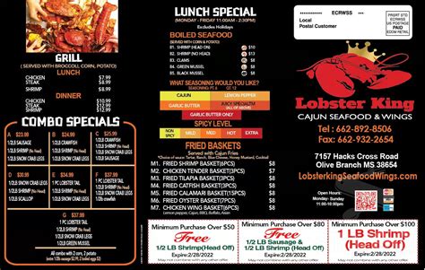 Lobster King Cajun Seafood & Wings - Olive Branch menu in Olive Branch, Mississippi, USA