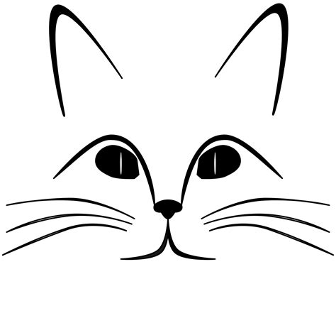 Clipart - cat face outline