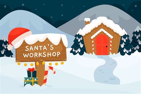 Santa workshop cartoon Vectors & Illustrations for Free Download | Freepik