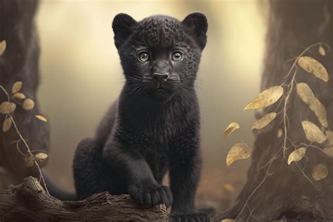 Cute little black panther cub. . 22274631 Stock Photo at Vecteezy