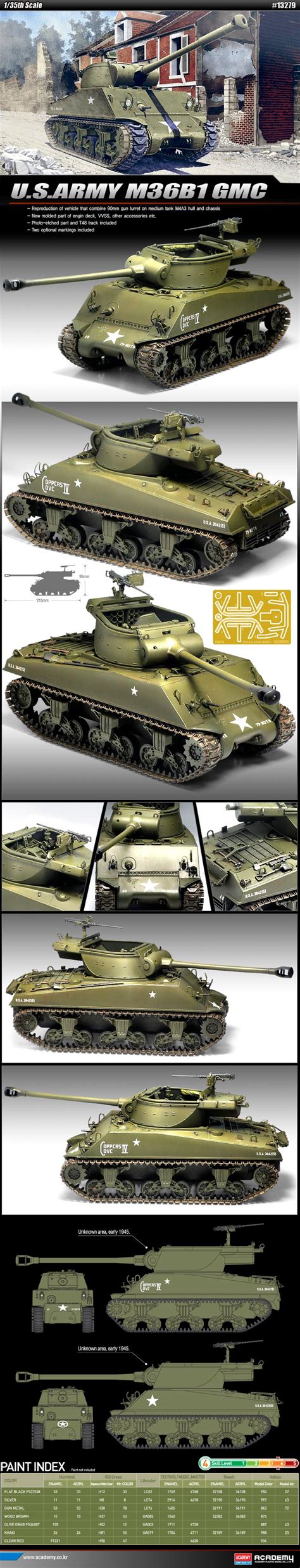 Academy 1/35 U.S.ARMY M36B1 GMC # 13279 - Plastic Model Kit