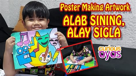 How to draw poster - Amazing Grade 1 kid for Arts Month Poster Making - Alab Sining, Alay Sigla ...