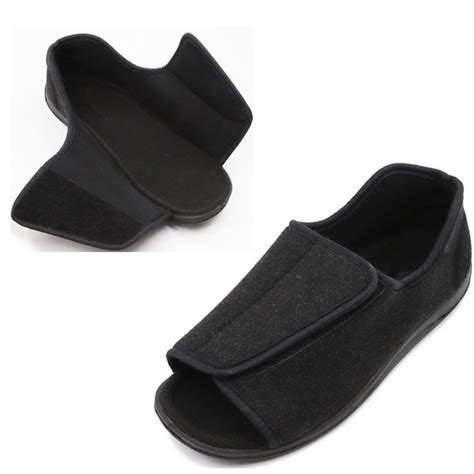 Men's Slip on Diabetic Shoes Swollen Feet Slippers Orthopedic Wide Footwear Open Toe Sandals for ...