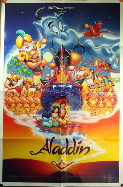 ALADDIN, Robin Williams Ron Clements Original Theater Movie Poster - Original Vintage Movie Posters