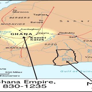 Map of the Old Ghana Empire in relation to modern Ghana. (Source: Sun... | Download Scientific ...