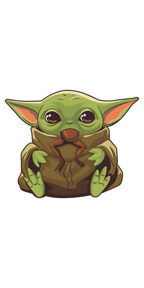 The Mandalorian Baby Yoda Eating Frog | Yoda sticker, Yoda wallpaper ...