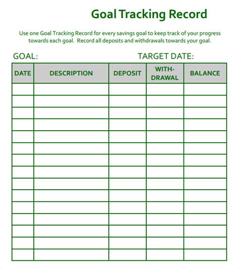 10+ Goal Tracking Samples | Sample Templates