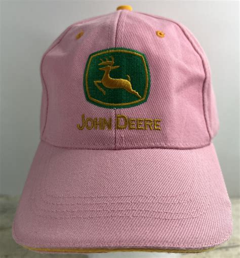 John Deere Ball Cap Hat Pink W/Deer Logo Adjustable F… - Gem