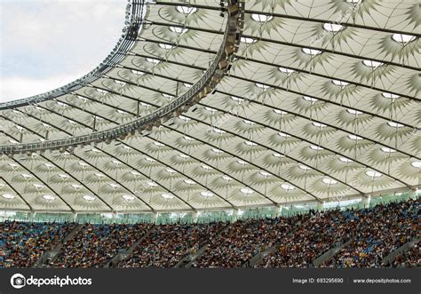 Soccer Stadium View Football Field Empty Stands Crowd Fans Roof Stock Photo by ©YuliiaHurzhos ...