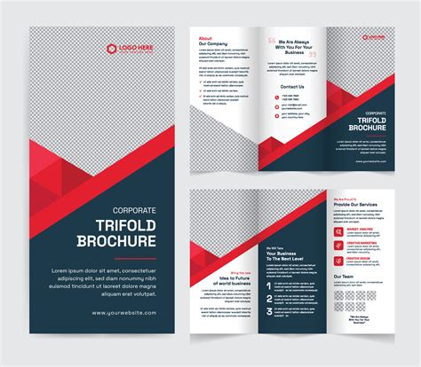 Corporate trifold brochure template. Modern, Creative, and Professional tri-fold brochure vector ...