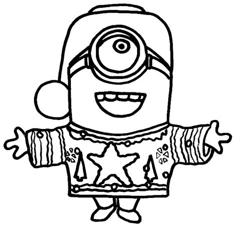 Christmas Minion Coloring Page - Free Printable Coloring Pages