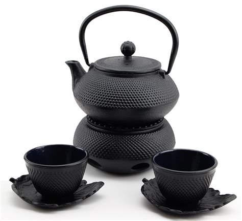 Hobnail Iron Teapot Set - Japanese Antique 24 Fl Oz Small Dot Cast Iron Teapot Tetsubin with ...