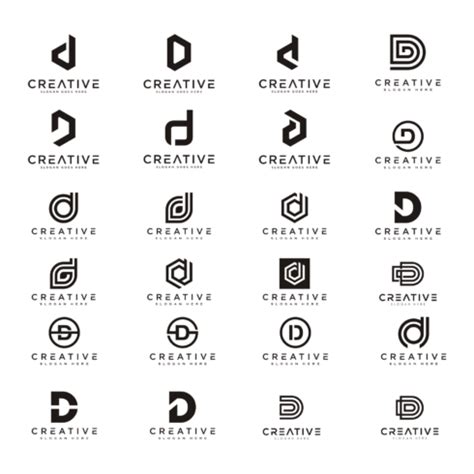 set of initials D logo vector design template - MasterBundles