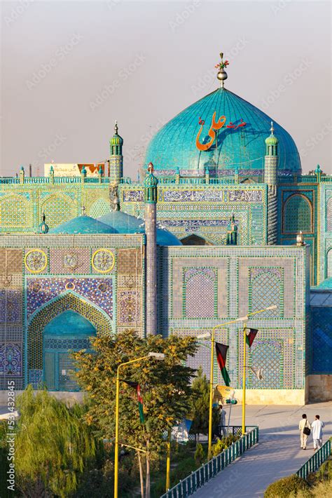 Blue Mosque in Mazar-i-Sharif (Mazar-e Sharif), built by the Timurid in the 15th century, also ...