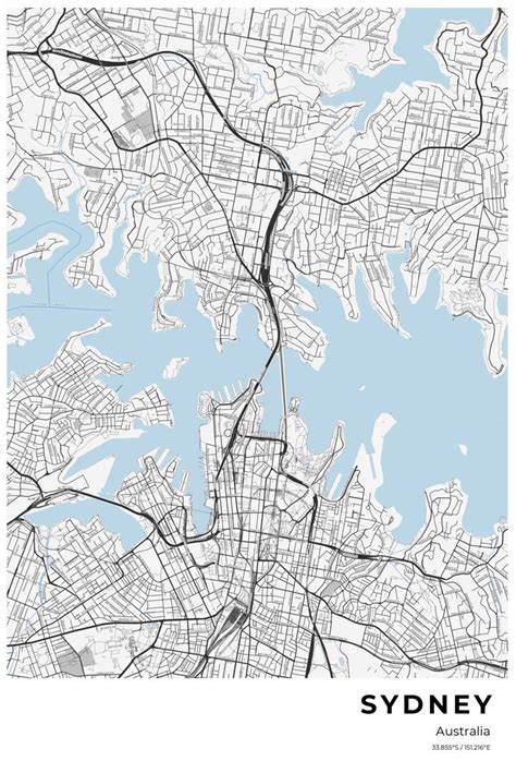 Free printable map sydney, Download Free printable map sydney png ...