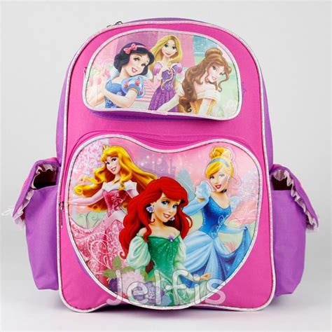 Disney Princess Backpack - Pretty Princesses 16' Large Girls School ...