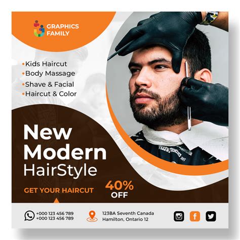 Barber Shop Social Media Banner & Instagram Post Design – GraphicsFamily