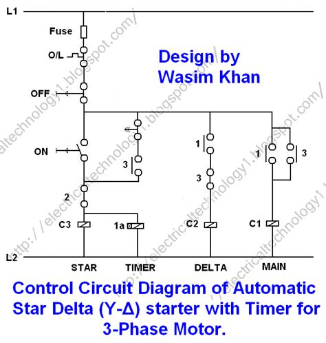 Star Delta Starter Circuit Diagram With Timer