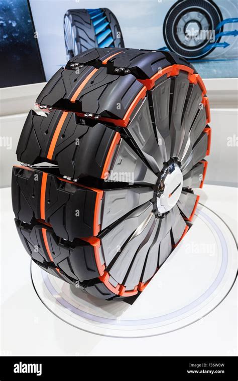 Futuristic Car Wheel Concept from Hankook at the IAA International Motor Show 2015 Stock Photo ...