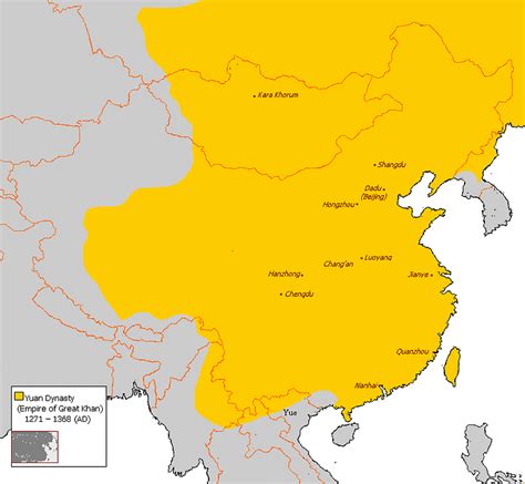 Map of Yuan Dynasty China (Illustration) - World History Encyclopedia