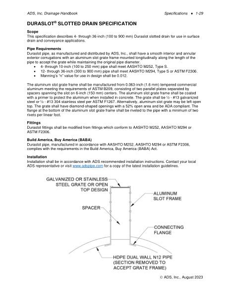 ADS N-12 HDPE Pipe Dimensions Sizes Chart Petersen, 44% OFF