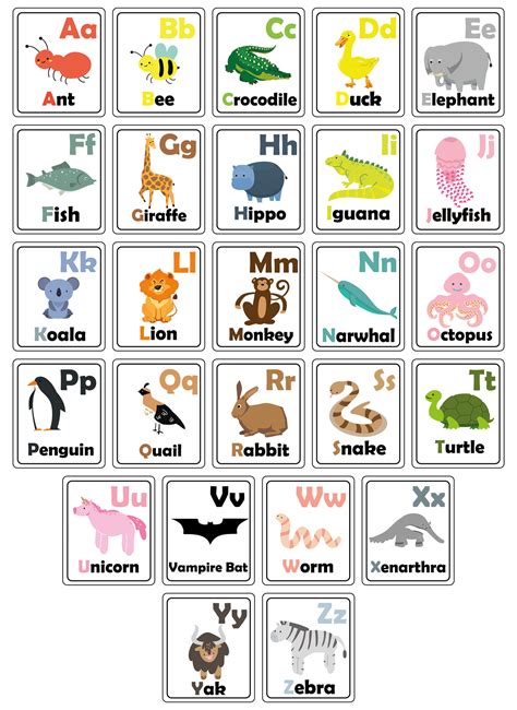 Zoo-phonics Flash Cards - 10 Free PDF Printables | Printablee