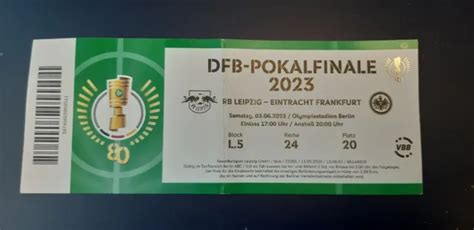 SAMMLER-TICKET DFB POKALFINALE 2023 RB Leipzig vs. SG Eintracht ...