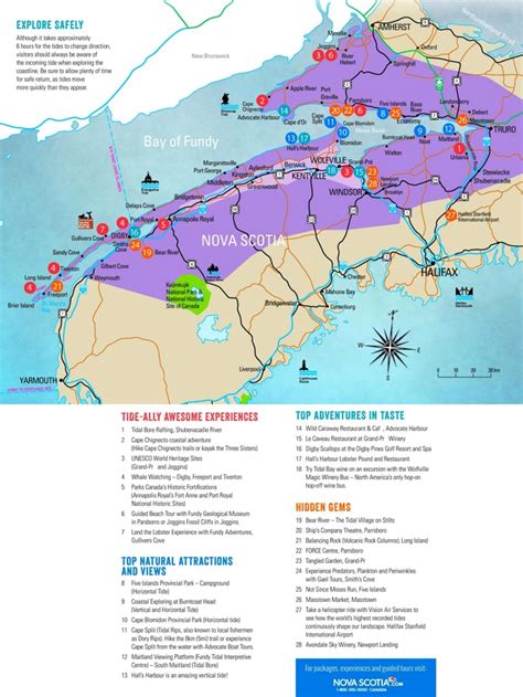 Bay of Fundy tourist attractions map