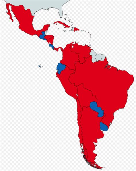 Map of countries in Latin America by political leaning of party in ...