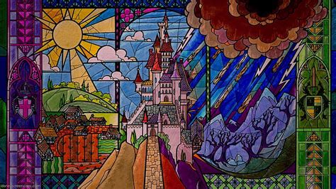 HD wallpaper: Beauty and the Beast Stained Glass Castle Disney HD, cartoon/comic | Wallpaper Flare