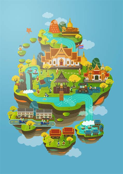 This illustration is about Thailand's culture and many of famous things enjoy!. | Graphic design ...
