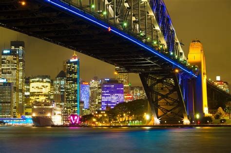 Sydney Harbour Bridge lit up for the fifth Vivid Sydney festival of lights which lasts from 24 ...