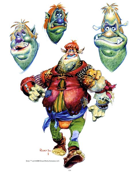 Character designs by Mike Ploog for SHREK (2001). | Character design ...