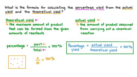 Question Video: Determining the Equation for Calculating the Percentage Yield | Nagwa