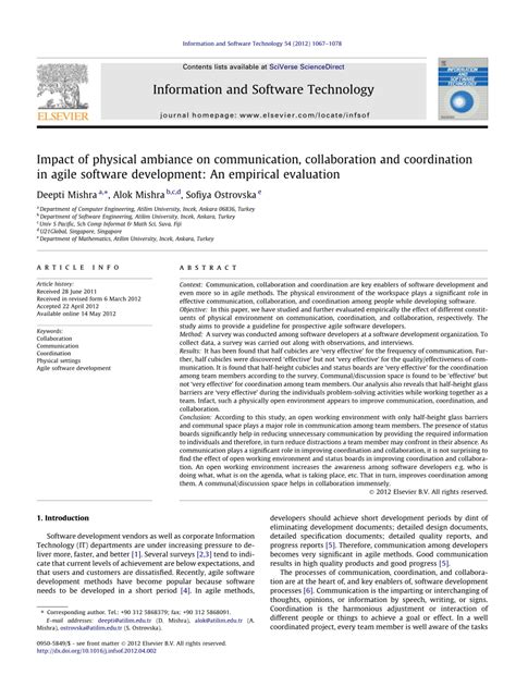 (PDF) Impact of physical ambiance on communication, collaboration and ...