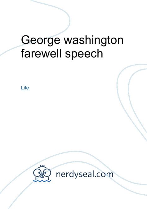 George washington farewell speech - 964 Words - NerdySeal