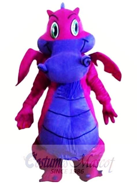 Cartoon Cute Purple Dragon Mascot Costume