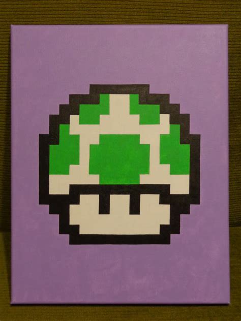 1-Up Mushroom pixel art commission painting by thepixeldad on DeviantArt