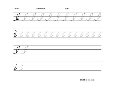 Free Printable Cursive Letter I Worksheet