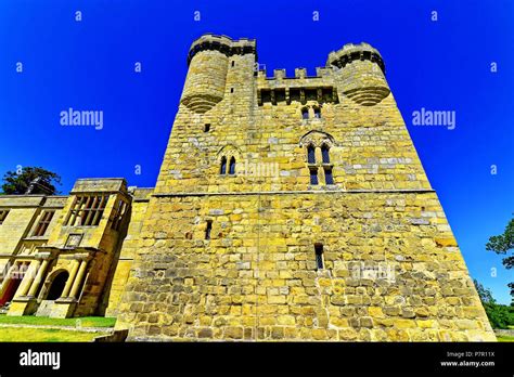 Belsay Hall Castle and grounds Stock Photo - Alamy