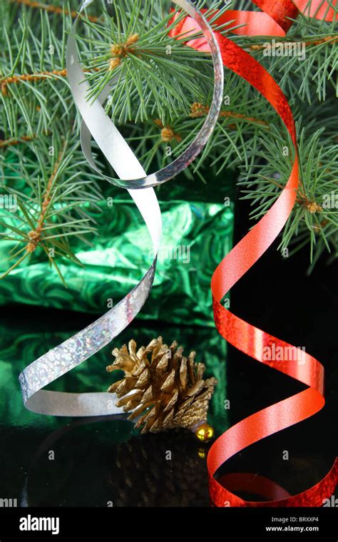 Christmas tree with Christmas decorations Stock Photo - Alamy