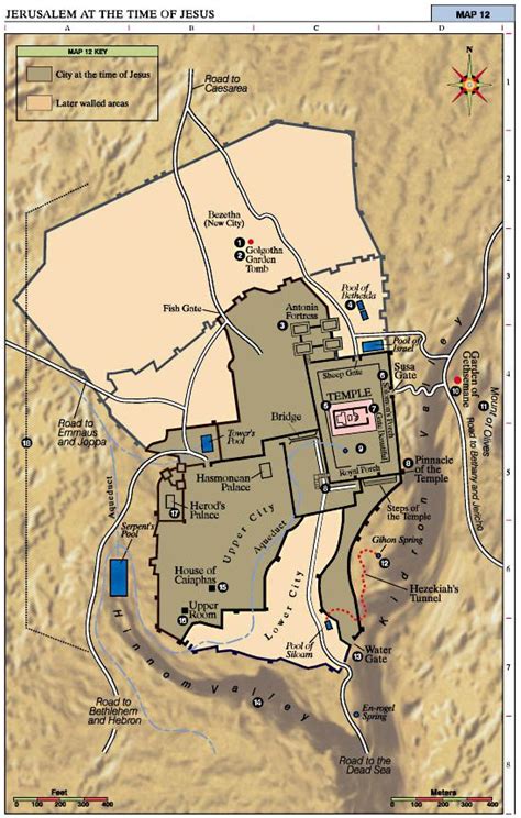 Bible Maps: Jerusalem at the Time of Jesus This map shows me the likely route Mary would have ...