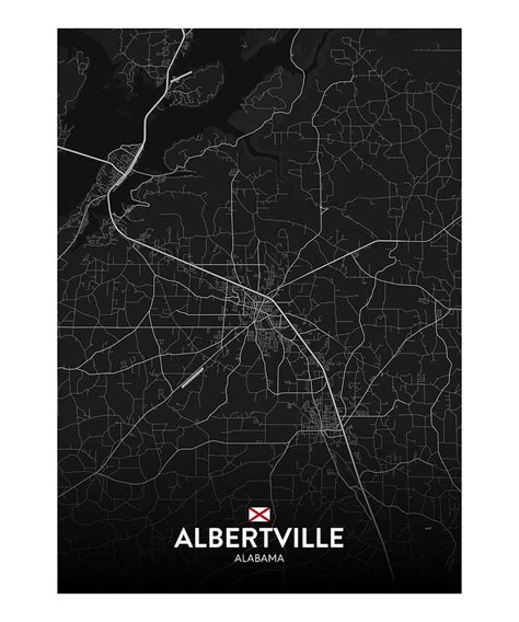 Albertville, Alabama, United States - Dark City Map Digital Art by IMR Designs - Pixels