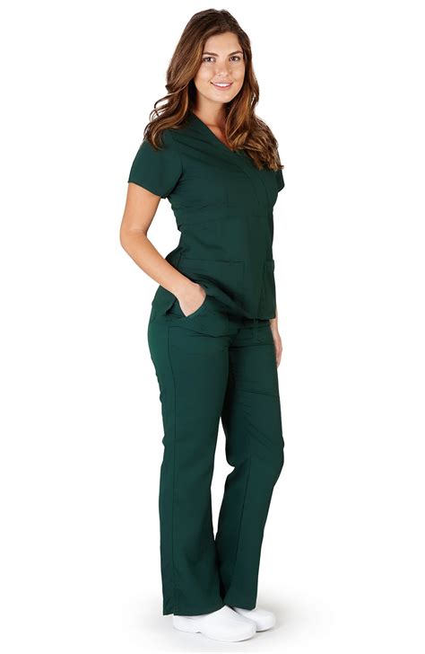 ultrasoft scrubs - UltraSoft Premium Mock Wrap Medical Nursing Scrubs ...