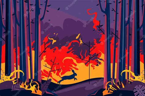 Premium Vector | Hand drawn wildfire illustration