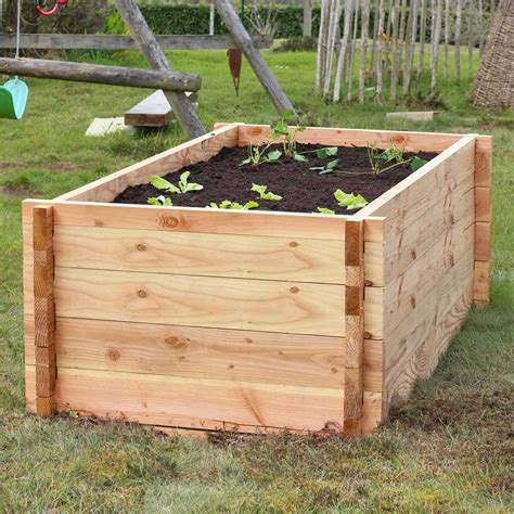 Grand Carré Potager En Bois Surélevé Haut.84Cm dedans Bac Pour Jardiner En Hauteur ...