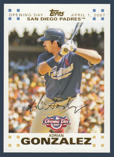 Adrian Gonzalez # 6 - 2007 Topps Opening Day Baseball Gold Edition ...