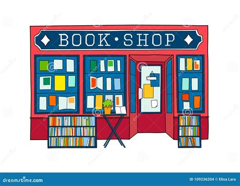 Book Store Front Vector Illustration Stock Vector - Illustration of ...