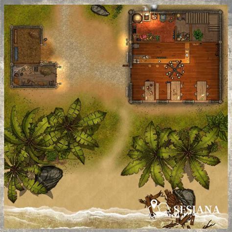 Beach Hotel Multi-Level RPG Encounter Battle Map - 30x40 - Sesiana ...